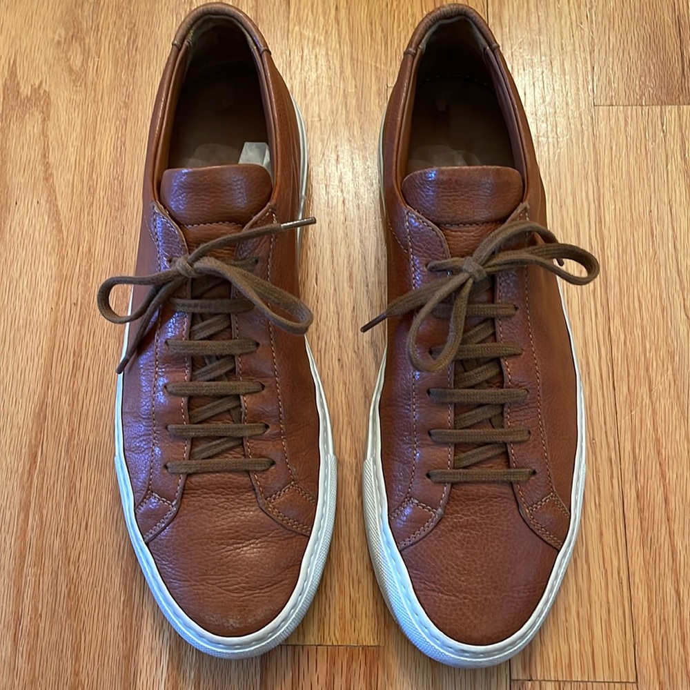 Common Projects Original Achilles Low Pebble Grain Brown Leather Sneakers